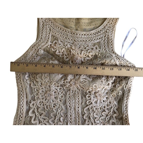 Sue Wong Nocturne Beaded Sequin Ivory Sheath Dress Wedding Cocktail Size 4 - Picture 8 of 13